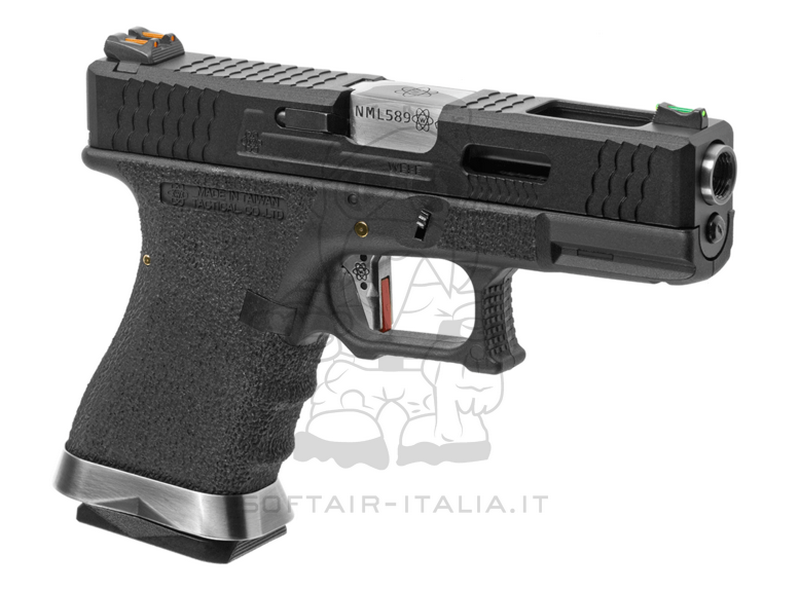 WE G-Force 19 BK Silver Barrel Metal Slide Version GBB Gas Blow Back by WE