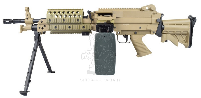 A&K LMG MK46 Mod 0 Tan Dark Earth Polymer Light Machine Gun AEG Mitragliatrice by A&K