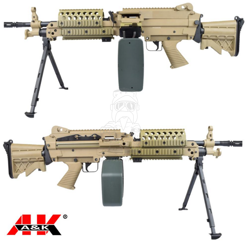 A&K LMG MK46 Mod 0 Tan Dark Earth Polymer Light Machine Gun AEG Mitragliatrice by A&K