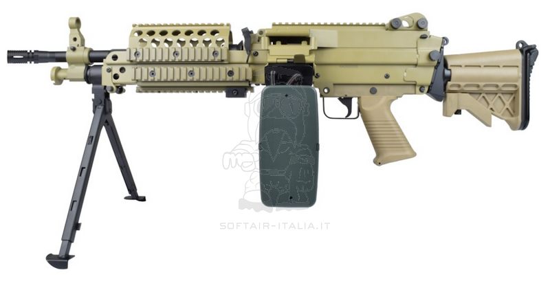 A&K MK46 LMG Sopmod Mod 0 DE Dark Earth Tan Full Metal AEG Mitragliatrice 2024 Version by A&K