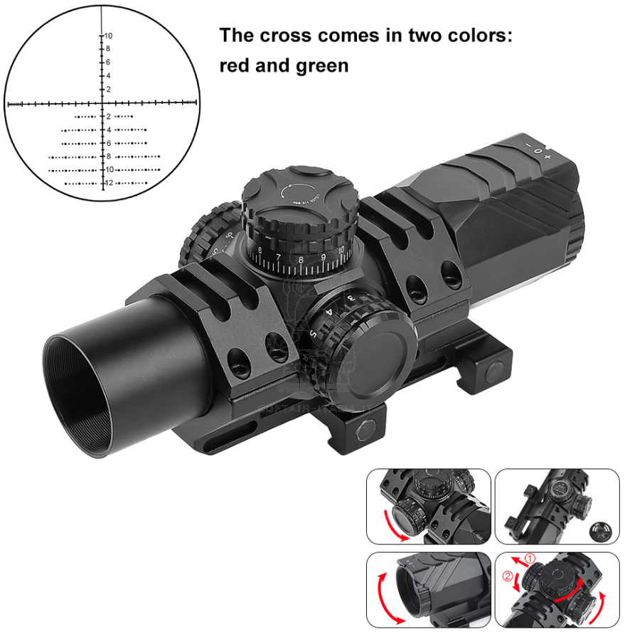 AIM-O Compact Scope 3×25 Scope Red - Green Reticle Waterproof and Shockproof by AIM-O