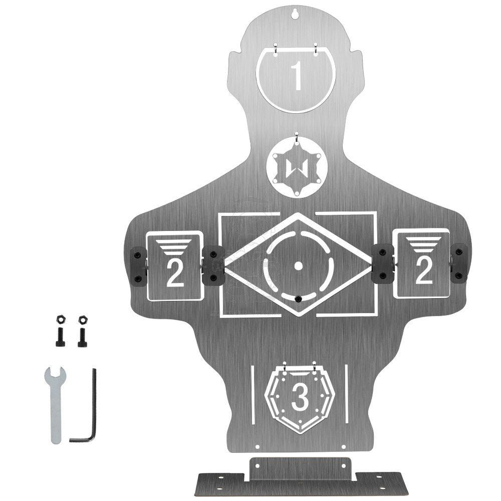Airsoft - Softair Human Fake Metal  Tilting - Reactive Targets Half Body Bersaglio Mezzo Busto in Metallo con Bersagli Basculanti - Reattivi