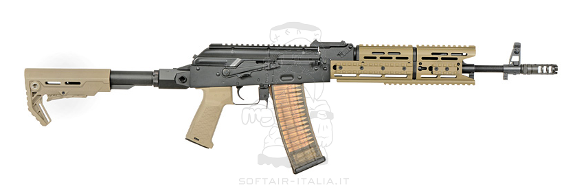 AK74 TRAX Strike Ind. EMG Licensed KeyMod EShooter AEG Desert Tan Version by Cyma Platinum
