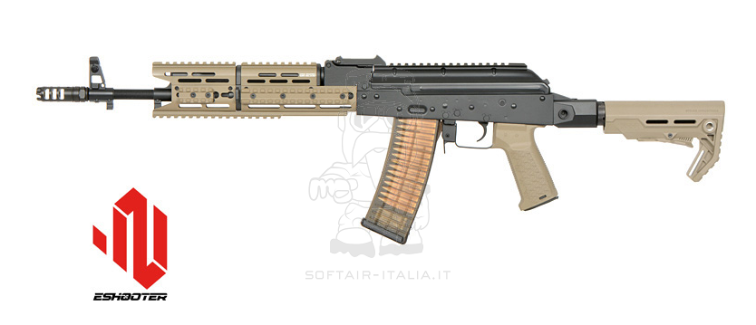 AK74 TRAX Strike Ind. EMG Licensed KeyMod EShooter AEG Desert Tan Version by Cyma Platinum