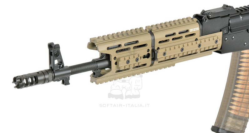 AK74 TRAX Strike Ind. EMG Licensed KeyMod EShooter AEG Desert Tan Version by Cyma Platinum