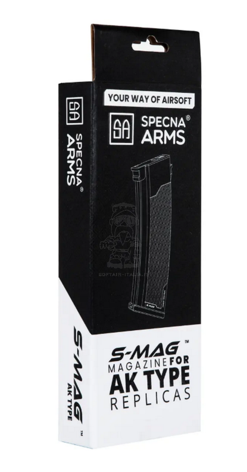 AK 430bb Black Brick Type Polymer Hi Cap J Plum S-Mag Magazine Caricatore by Specna Arms