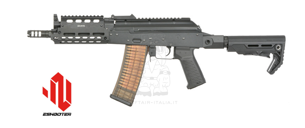 AKS-74U CQB TRAX Strike Ind. EMG Licensed M-Lock EShooter AEG BK Black Version by Cyma Platinum