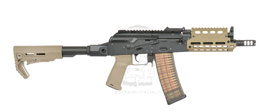 AKS-74U TRAX CQB Strike Ind. EMG Licensed M-Lock EShooter AEG Desert Tan Version by Cyma Platinum