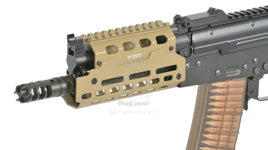 AKS-74U TRAX CQB Strike Ind. EMG Licensed M-Lock EShooter AEG Desert Tan Version by Cyma Platinum