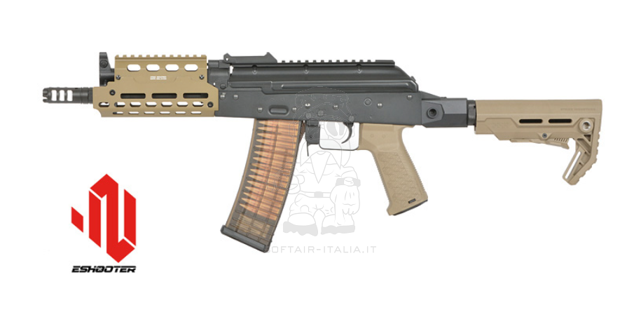 AKS-74U TRAX CQB Strike Ind. EMG Licensed M-Lock EShooter AEG Desert Tan Version by Cyma Platinum