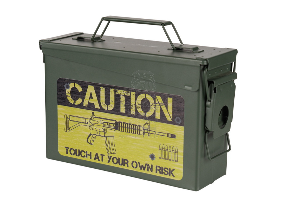 Ammo Steel Box cal.30 Cassetta Porta Munizioni in Acciaio "Touch At Your Own Risk"