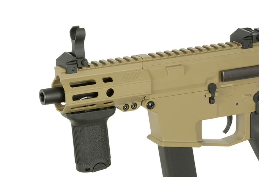 Angstadt Arms >  EMG SCW-9 G3 Desert Tan DE Dark Earth Full Metal Submachine AEG by S&T >  EMG >  Angstadt Arms by S&T >  EMG >  Angstadt Arms