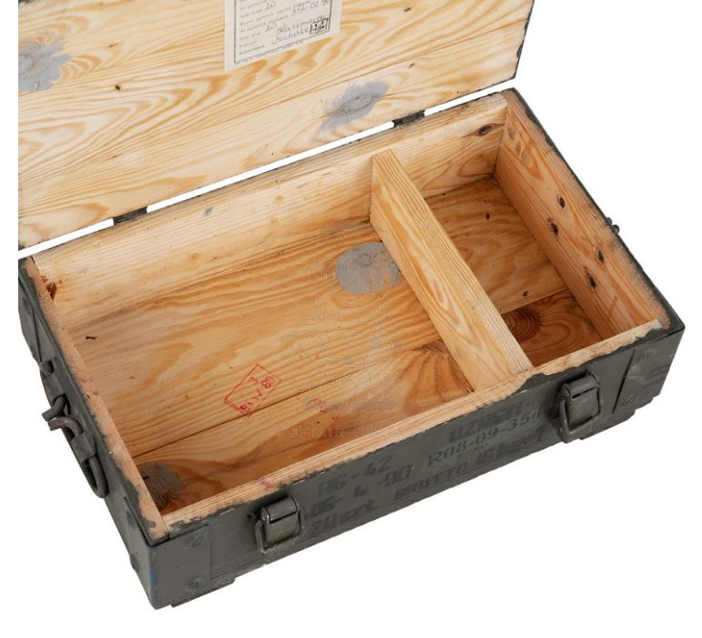 Army Original Military Wooden Ammo Box 44 x 35 x 20cm.