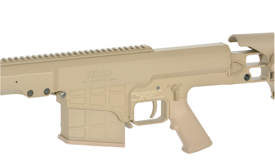 Barret M98B MRAD De Dark Earth Desert Tan Full Metal Spring Bolt Action Airsoft Folding Stock Rifle by Snow Wolf