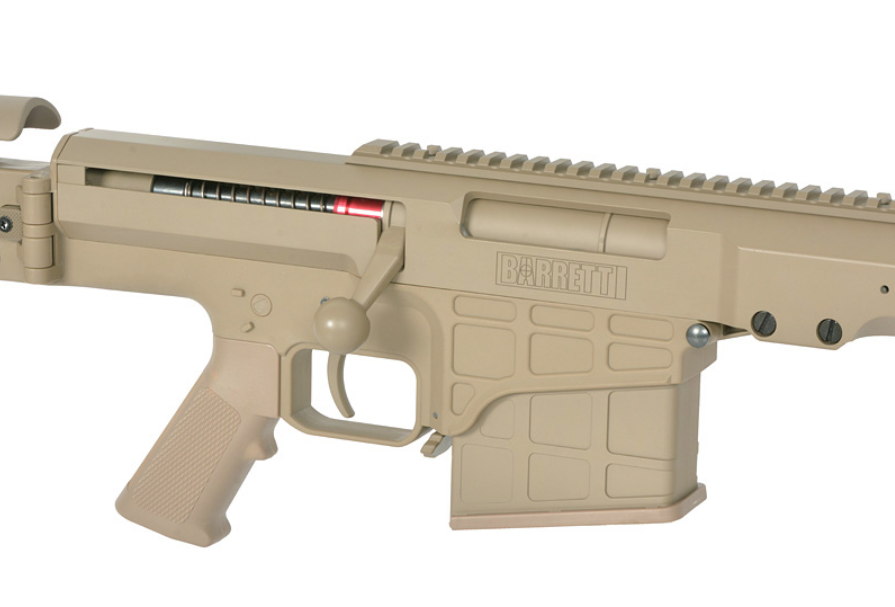 Barret M98B MRAD De Dark Earth Desert Tan Full Metal Spring Bolt Action Airsoft Folding Stock Rifle by Snow Wolf