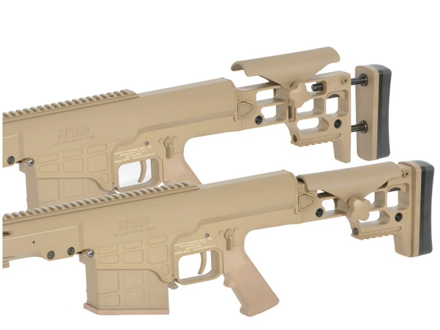 Barret M98B MRAD De Dark Earth Desert Tan Full Metal Spring Bolt Action Airsoft Folding Stock Rifle by Snow Wolf