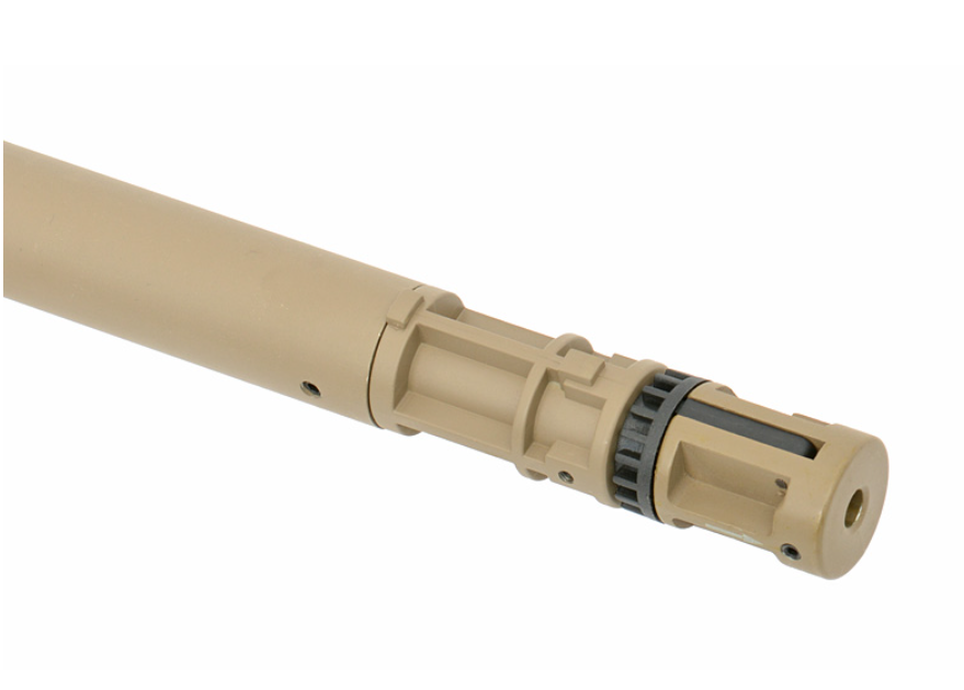 Barret M98B MRAD De Dark Earth Desert Tan Full Metal Spring Bolt Action Airsoft Folding Stock Rifle by Snow Wolf