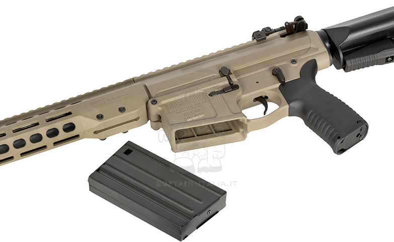 Barrett Rec10 11.5inch M-LOK Handguard DMR Eshooter Kestrel V2 Basic Mosfet cal.7,62 AEG Desert Tan Version by EGM > Cyma