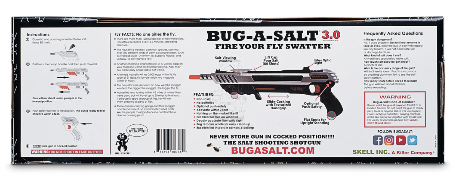 Bug - A - Salt 3.0 Advanced Combat Fiber Optic Salt Gun Actionblaster Fly Killer by Bugasalt