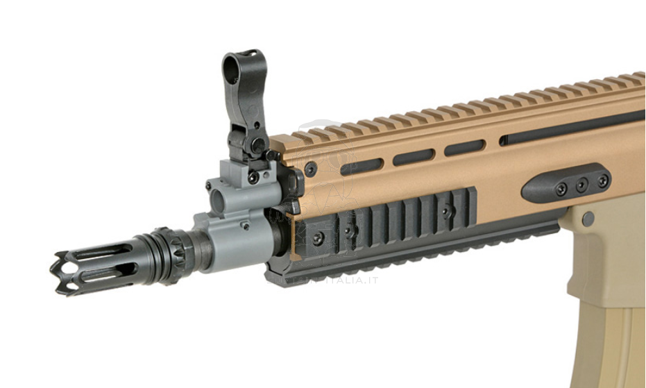 Cybergun Licensed FN Scar-L Desert Tan Dark Earth Eshooter ETU - Mosfet AEG by Cyma > Cybergun
