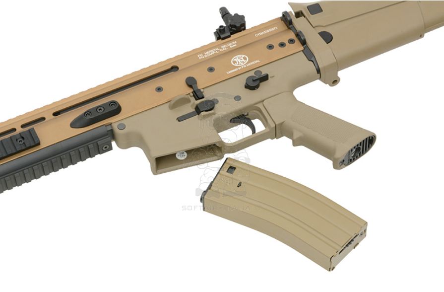 Cybergun Licensed FN Scar-L Desert Tan Dark Earth Eshooter ETU - Mosfet AEG by Cyma > Cybergun