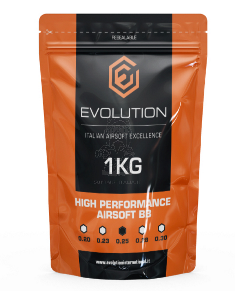 Evolution 0,25 High Performance White bb 1Kg=4000bb by Evolution Airsoft