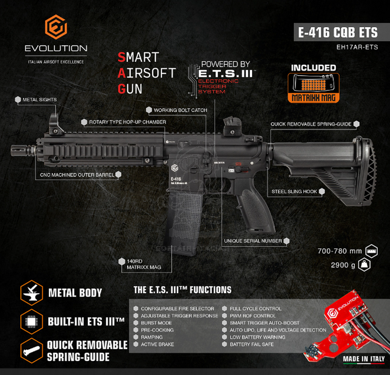 Evolution 416 Type E-416 CQB ETS 3 - Mosfet Full Metal AEG  by Evolution Airsoft