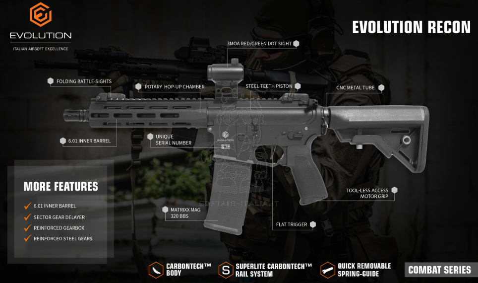 Evolution M4 Recon S Carbontech 10inch by Evolution Airsoft