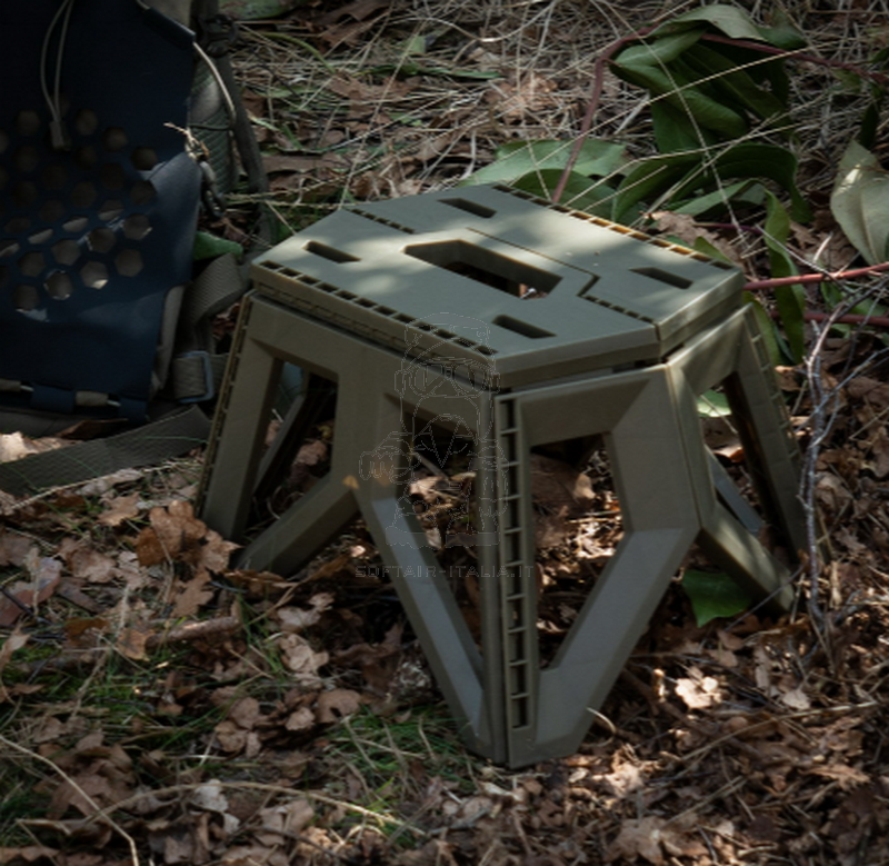 Foldable OD Stool Folded 49 x 33,5cm. Sgabello Pieghevole