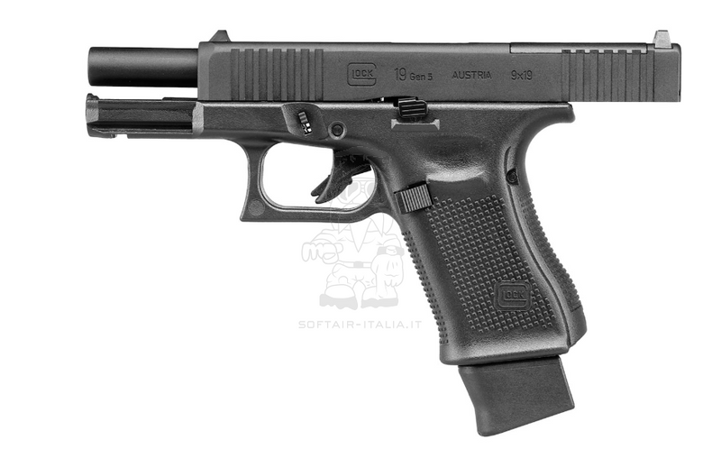 GLOCK 19 Gen 5 Metal Cerakote Slide &  MOS Modular Optik System Co2 GBB Airsoft Pistol by SRC > Umarex
