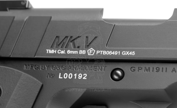 GX45 MkV Full Metal GBB Gas BlowBack Airsoft Pistol GAS-GPM-MKV-BBB-ECM by G&G