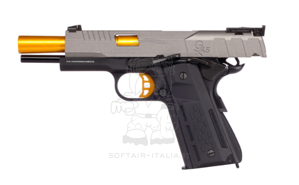 GX45 Mk.V Grey - Gold Version Full Metal GBB Gas BlowBack Airsoft Pistol GAS-GPM-MKV-ABB-ECM by G&G