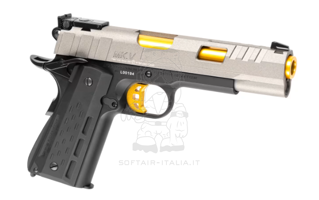 GX45 Mk.V Grey - Gold Version Full Metal GBB Gas BlowBack Airsoft Pistol GAS-GPM-MKV-ABB-ECM by G&G
