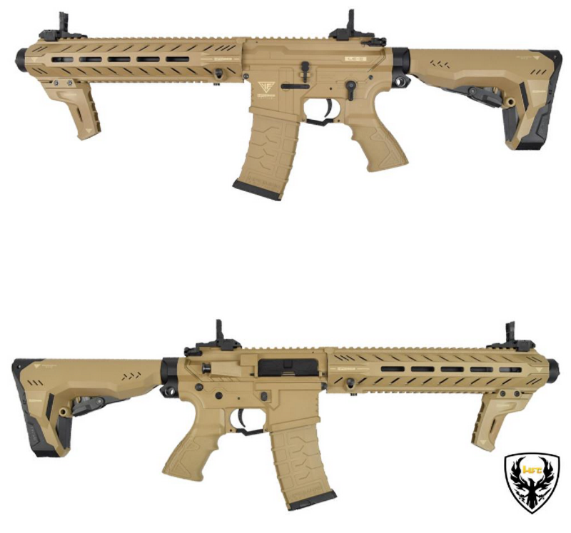 HFC M4 Tactical LE-II DE Dark Earth Desert Tan AEG w. 300bb Flash Hi Cap Magazine by HFC