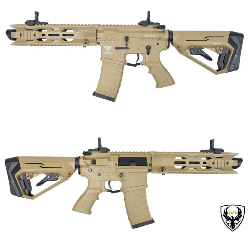 HFC M4 Tactical SE- ONE DE Dark Earth Desert Tan AEG w. 300bb Flash Hi Cap Magazine by HFC