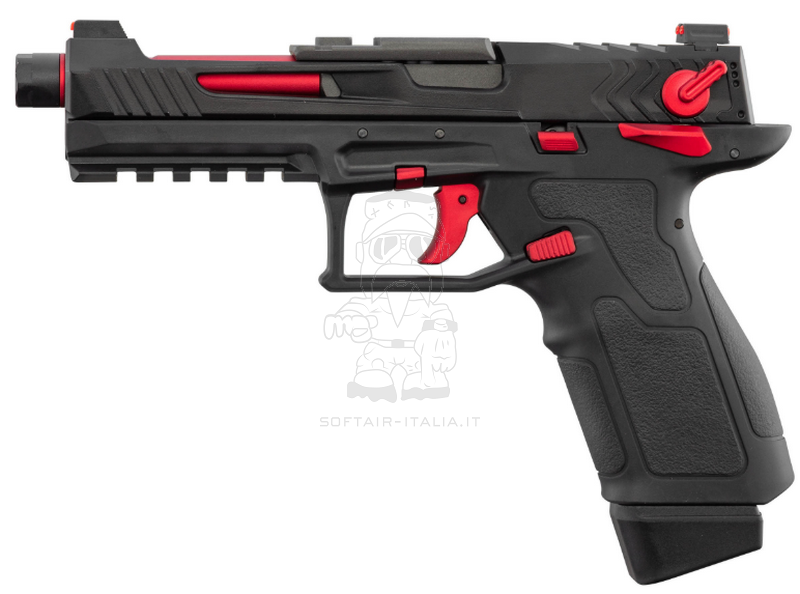 Lancer Tactical LTX Full Auto GBB Competiton Dual Color Red - Black Airsoft Pistol G-Style Compatible by Lancer Tactical