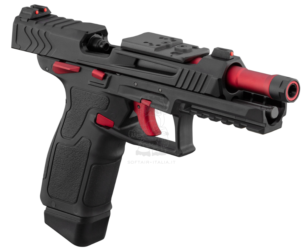 Lancer Tactical LTX Full Auto GBB Competiton Dual Color Red - Black Airsoft Pistol G-Style Compatible by Lancer Tactical