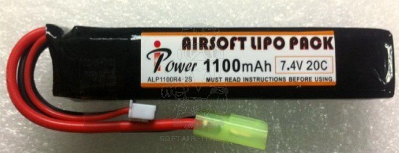 Li-Po Battery Batteria Mini Stick 110 x 20 x 11mm. 7,4v 1100mAh 20c  by iPower