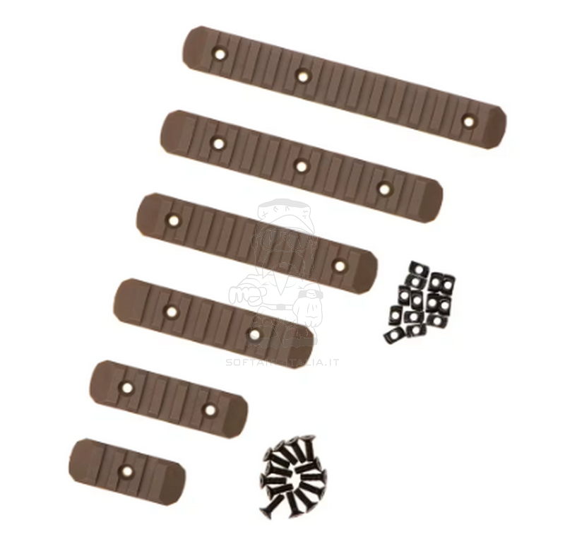 M-LOK & KeyMod DE Dark Earth Desert Rail Kit 6 Pack by MP