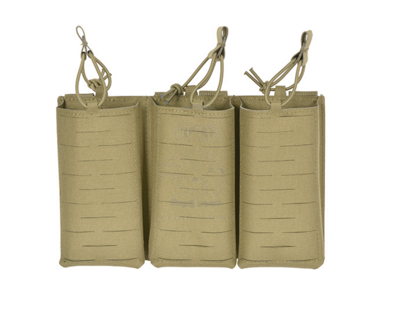 M4 - AR15 - AK 3 x Magazines MOLLE Pouch Laser Cut Desert Coyote Tan by 8Fields