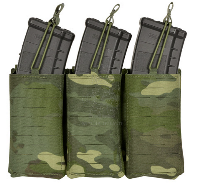 M4 - AR15 - AK 3 x Magazines MOLLE Pouch Laser Cut MT Multicam Tropic by 8Fields