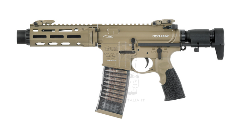 M4 PDW DDM4 CQB 7" Daniel Defense MFR XL Handguard M-LOK System GBBR EGM Tan Version by Cyma CGS