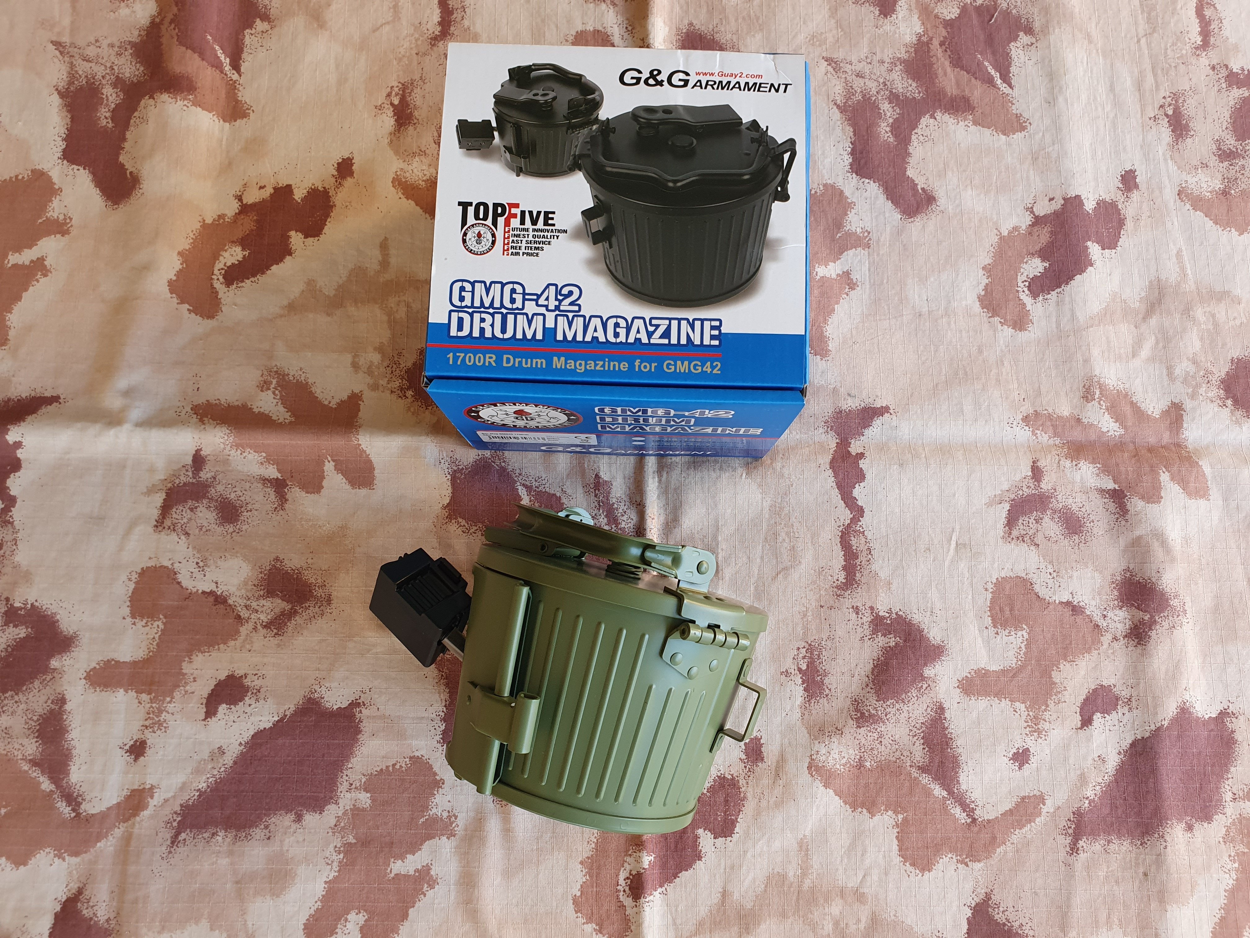 MG42 G&G GMG42 1700bb OD Green Electric Drum Magazine for GMG42 w. Battery by G&G