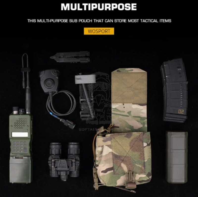 MOLLE MC Multicam Large Sub Pouch w. Radio Pocket by Wosport