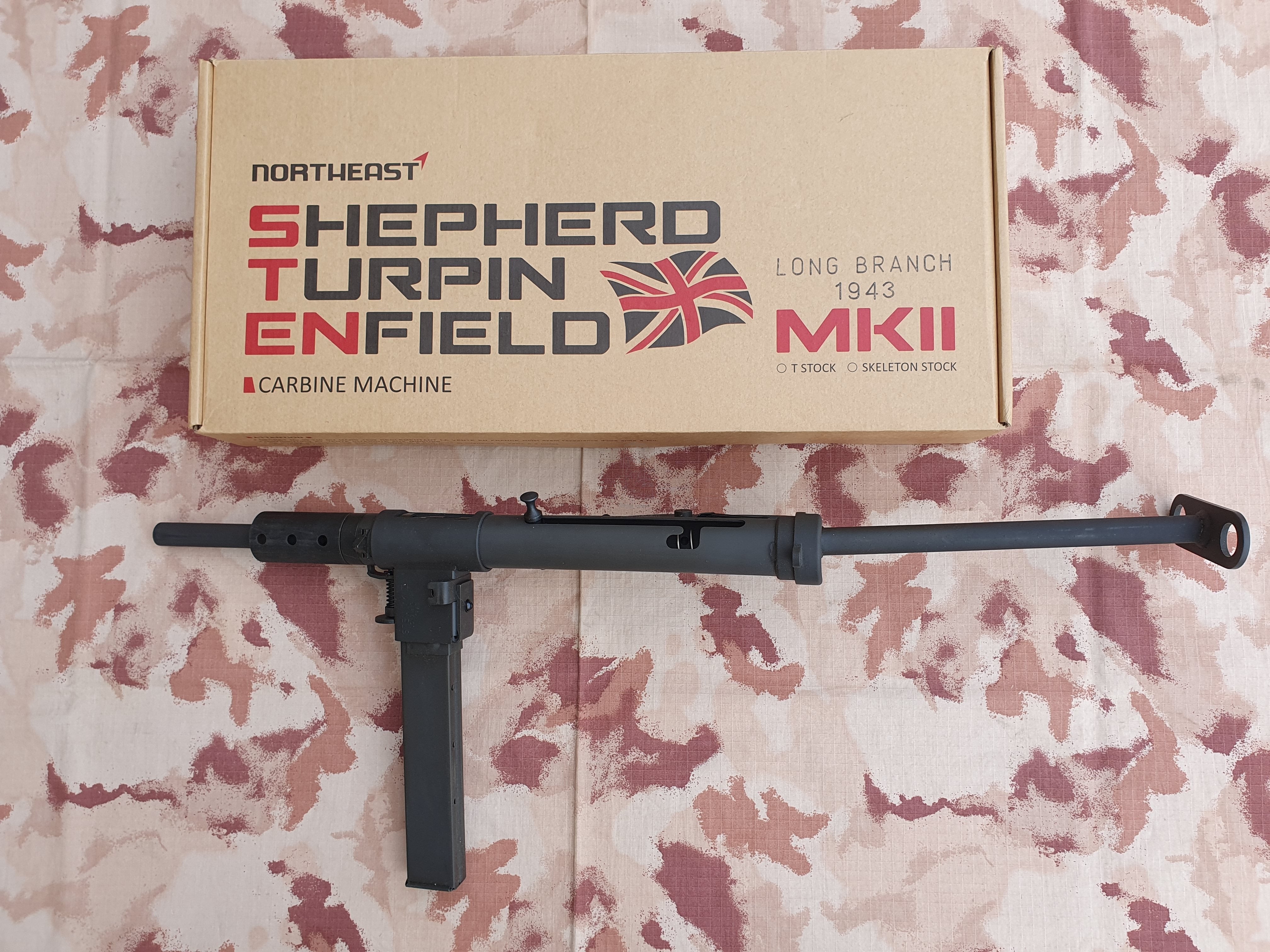 NorthEast Sten MKII 1943 Canadian Long Branch GBB Gas BlowBack T-Stock Machine Gun by NorthEast