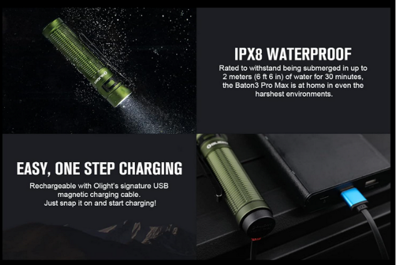 Olight BATON 3 Pro Max 2500 Lumen Flashlight  Green Version by Olight