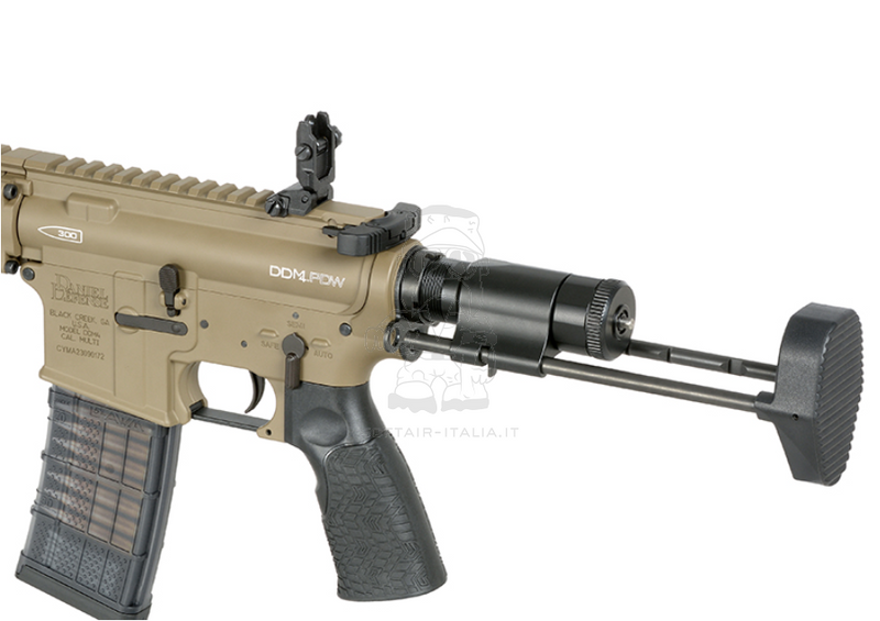 PDW SBR Daniel Defense DDM4 EShooter ETU Kestrel Mosfet FDE Flat Dark Earth Desert Tan AEG by EMG > Cyma Platinum