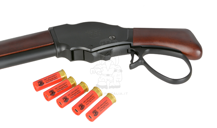 S&T M1870 Long Sawed Off Lever Action Gas Power Shotgun Full Wood & Metal by S&T