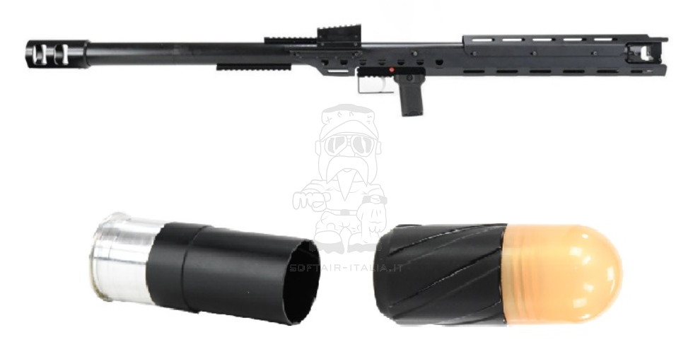 SAB ACM Tactical 40mm Gas Grenade Launcher Stockless Full Metal Barrett M82A2 Type w. Dummy Grenade by SAB