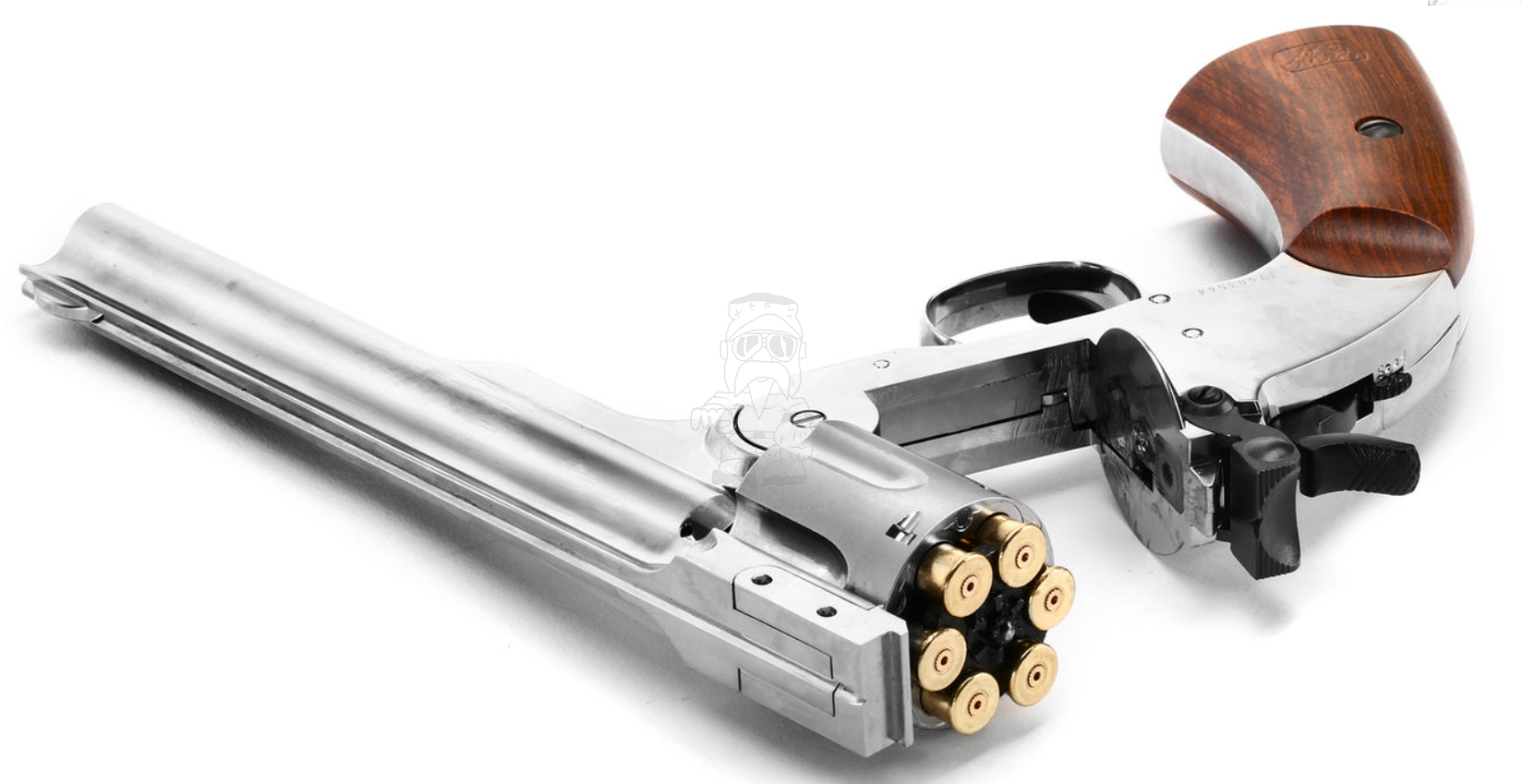 Schofield Co2 1877 Major 3 SF Full Metal Chrome - Silver Version Airsoft Revolver by Gun Heaven